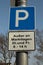 German parking sign with exception during market event