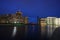 German parliament buildings in Berlin in the evening