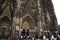 German people and foreign travelers travel visit and respect praying god at Cologne Cathedral or Hohe Domkirche St. Petrus und