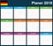 German Planner blank for 2018. Scheduler, agenda or diary template. Week starts on Monday