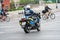 German police officer on motorcycle