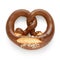 German pretzel on white background