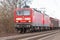 German rail, DB Deutsche Bahn Class 143 train with goods