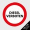 German Road Sign Diesel Prohibited - Vector Illustration - Isolated On Transparent Background