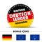German Round Button Simply Learn German For Free And Bonus Icons - German Flag, Europe And Light Bulb