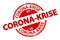 German Rubber Stamp Seal Corona Crisis - Red Vector Illustration - Isolated On White Background