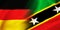 German,Saint Kitts and Nevis flag together.Germany,Saint Kitts and Nevis waving flag background