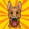 German Shepherd. Dog breed. Dog portrait. Vector illustration.