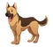 German Shepherd Dog Cartoon Animal Illustration