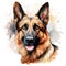 German shepherd dog k9, Ai generated , watercolor