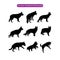 German shepherd silhouette set. Simple vector pictogram of German shepherd.