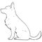 German Shepherd sitting outline only