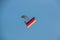 German skydiver in the air with German flag