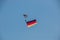 German skydiver in the air with German flag