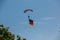 German skydiver in the air with German flag