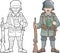 German soldier, world war one, coloring book