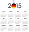 German Solid calendar for 2015 with flag like tag