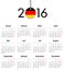 German Solid calendar for 2016 with flag like tag