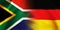 German,South Africa flag together.Germany,South African waving flag background