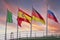 German Spanish Italian russian flags sunset summit forum economic