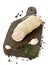 German specialty liverwurst Leberwurst with spices on wooden b