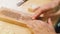 German Speculaas cakes making - closeup