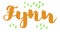 German spelling of the male name Fynn. German lettering.