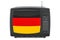 German Television concept. TV set with flag of Germany. 3D rendering