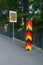 German Territorial sign and coat of arms of Saxony in Gorlitz city. Border post near border between Poland and German