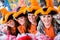 German traditional dance group Funkenmariechen in carnival celebration