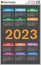 German vertical pocket calendar for 2023. Week starts Monday