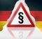German warning road sign