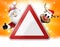 German warning sign christmas 3d