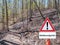 German Warning sign forest fire danger