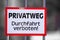 German Warning Sign Private Property