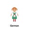 German, woman cartoon icon. Element of People around the world color icon. Premium quality graphic design icon. Signs and symbols