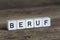 German word profession, written in cubes