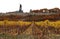 Germania Monument on a hill behind vineyards in Germany