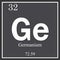Germanium chemical element, dark square symbol