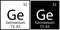 Germanium symbol. Mendeleev periodic table. Black and white squares. Chemical element. Vector illustration. Stock image.