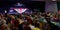 Germany,01 26 2020.Spectators at tables wait for concert for Costume Senorenzitzung,meeting of older people on Carnival