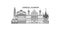 Germany, Augsburg city skyline isolated vector illustration, icons