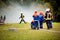 Germany, Baden Wurttemberg, Niederstetten. September 2019. Young firefighters in training