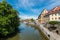 Germany. Bamberg. View of the old city architecture. Bamberg is