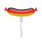 Germany banger. Sausage on a fork. Traditional delicacy in color