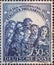 GERMANY, Berlin - CIRCA 1950: a postage stamp from Germany, Berlin showing singing angels excerpt from Ghent Altarpiece and the