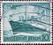 GERMANY, Berlin - CIRCA 1955: a postage stamp from Germany, Berlin showing Launch of the Berlin motor ship. green