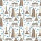 Germany Berlin landscape seamless pattern