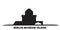 Germany, Berlin, Museum Island city skyline isolated vector illustration. Germany, Berlin, Museum Island travel black