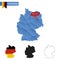 Germany blue Low Poly map with capital Berlin